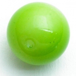 Glaskraal, rond, lime groen, 14 mm (5 st.)