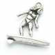 Metaal, bedel, surfer, zilver, 22 mm (3 st.)