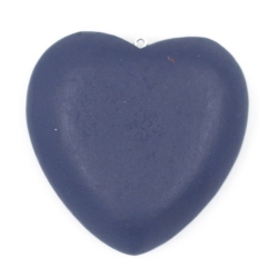 Houten hanger hart donkerblauw 40mm (3 st.)