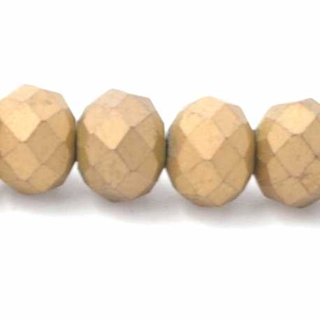 Facet kraal donut mat goud 4x6mm (streng)