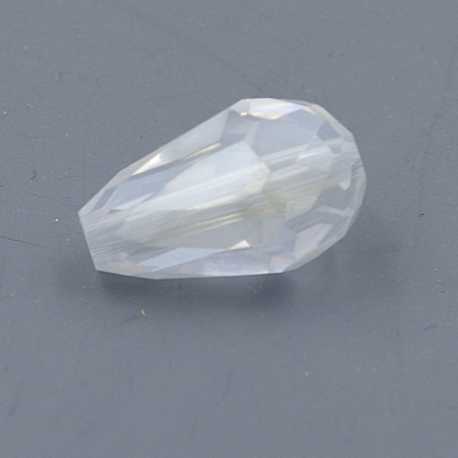 Facet kraal druppel melkwit 16x10mm (10 st.)