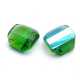 Glaskraal, rechthoek met facetten, groen, AB, 21 mm (5 st.)