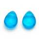Glas, kraal, druppel (plat), turquoise, 10 mm (10 st.)