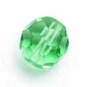 Glaskraal, rond met facetten, groen, 10 mm (10 st.)