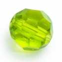 Glaskraal, rond met facetten, groen, 12 mm (10 st.)