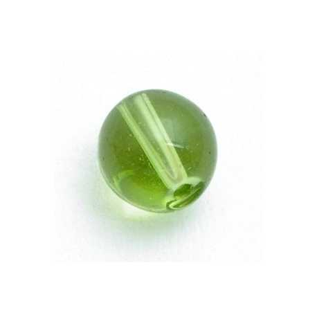Glas, kraal, rond, groen, 10 mm (10 st.)