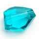 Glaskraal, brok met facetten, blauw, 22 mm (5 st.)