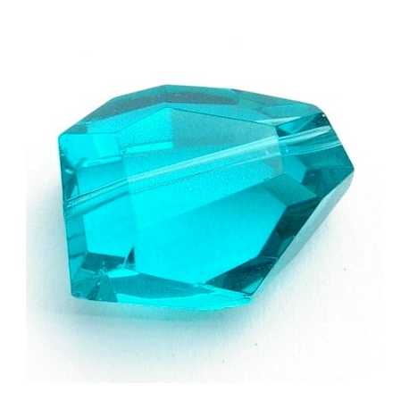 Glaskraal, brok met facetten, blauw, 22 mm (5 st.)