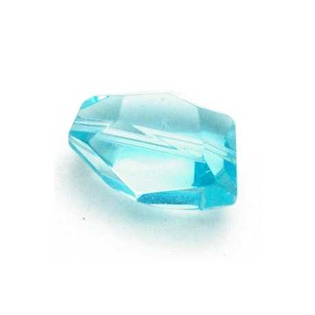 Glaskraal, brok met facetten, lichtblauw, 18 mm (5 st.)