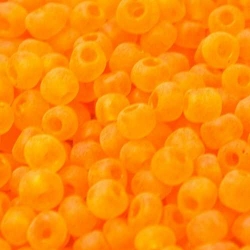 Rocailles oranje mat ca. 3mm (50 gr.)