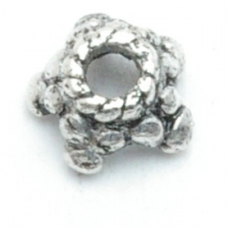 Metaal, kralenkapje, zilver, 4 mm (10 st.)