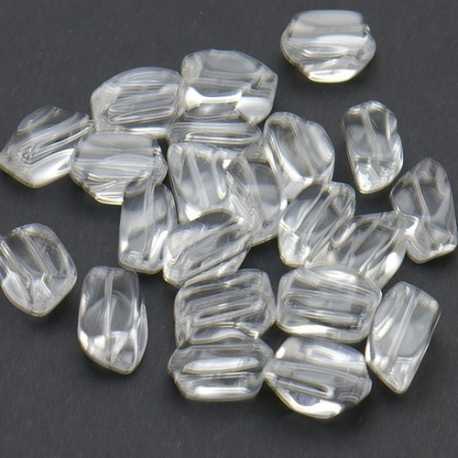 Glaskraal, rechthoekig, transparant, 13 x 8 mm (10 st.)
