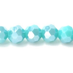 Facet kraal rond turquoise AB 6mm (10 st.)