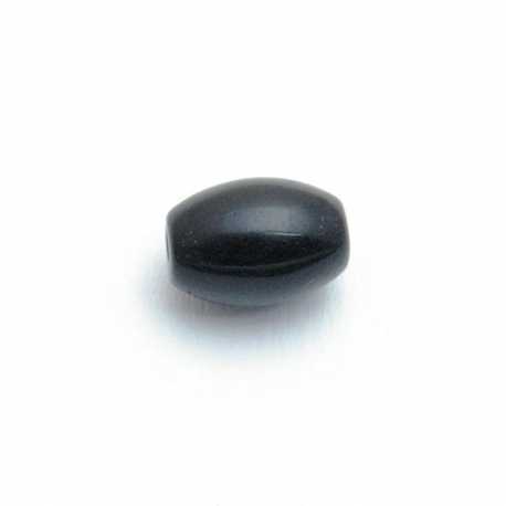 Glaskraal, ovaal, zwart, 12 mm (streng)