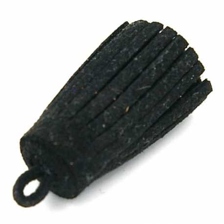 Kwastje PU leer zwart 6cm (1 st.)