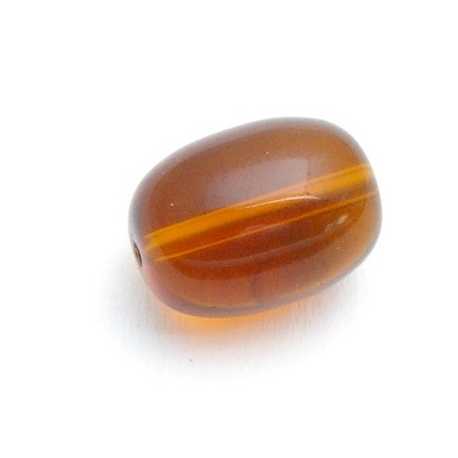 Glaskraal, ovaal, bruin, 12 mm (streng)