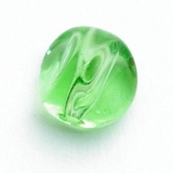Glaskraal, rond met deukje, groen, 10 mm (10 st.)