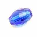Glaskraal, ovaal met facetten, blauw (10 st.)