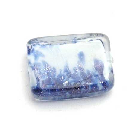 Glaskraal, rechthoek, 'Delftsblauw', 20 x 14 mm (5 st.)