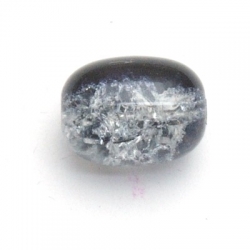 Crackle kraal, ovaal, zwart, 16 x 12 mm (10 st.)