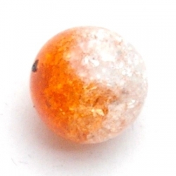 Crackle kraal, rond, oranje, 10 mm (20 st.)