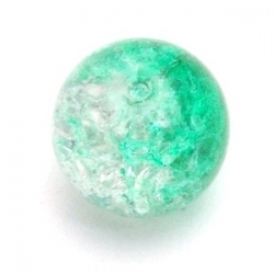 Crackle kraal, rond, groen, 6 mm (30 st.)