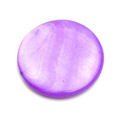 Schelp kraal, rond, paars, 24 mm (5 st.)