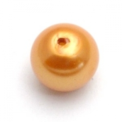 Glasparel, rond, oranje, 8 mm (25 st.)