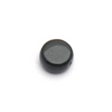 Glaskraal, rond, plat, zwart, 10 x 4 mm (15 st.)