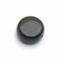 Glaskraal, rond, plat, zwart, 10 x 4 mm (15 st.)
