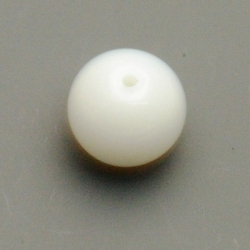 Glaskraal, rond, wit, 14 mm (10 st.)