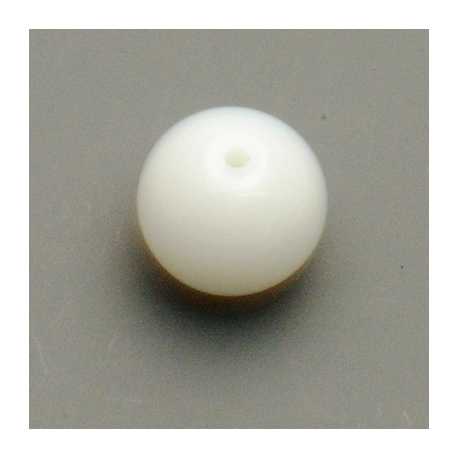 Glaskraal, rond, wit, 14 mm (10 st.)