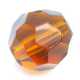 Glaskraal, rond met facetten, bruin, 14 mm (5 st.)
