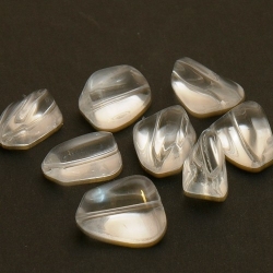 Glaskraal, druppel, transparant, 18 mm (5 st.)