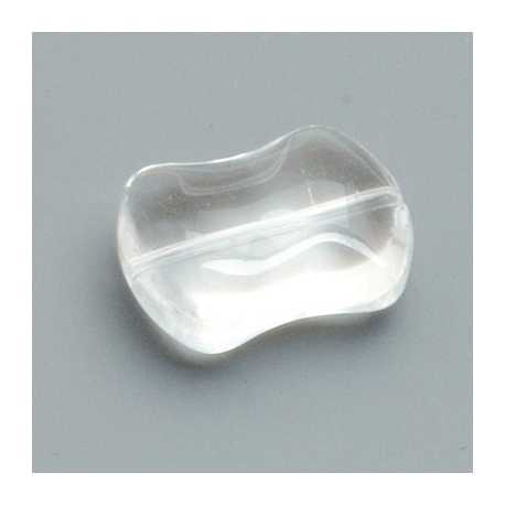 Glaskraal, rechthoek/afgeronde hoekjes, transparant, 19mm (1 streng)