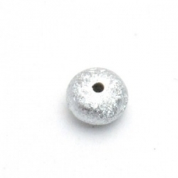 Kunststof kraal rond disc zilver 8 mm (25 st.)