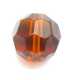 Glaskraal, rond met facetten, bruin, 12 mm (10 st.)