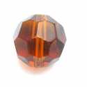 Glaskraal, rond met facetten, bruin, 12 mm (10 st.)