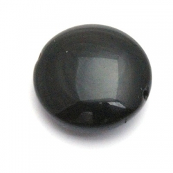 Glaskraal, rond (plat), zwart, 20 mm (5 st.)