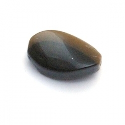 Glaskraal, ovaal met een 'twist', zwart, 12 mm (15 st.)