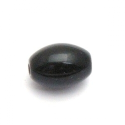 Glaskraal, ovaal, zwart, 10 mm (15 st.)
