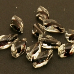 Glaskraal, ovaal, transparant met zwart (10 st.)