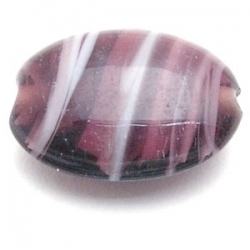 Glaskraal, ovaal, paars, 18 mm (5 st.)