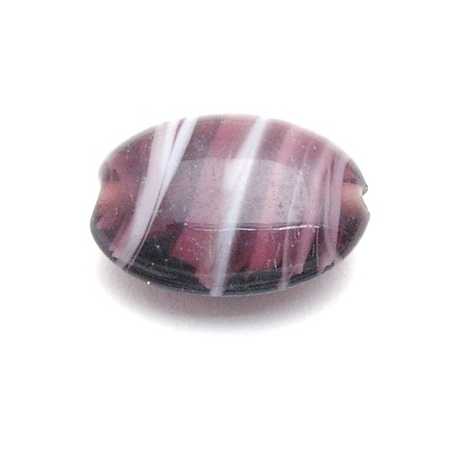 Glaskraal, ovaal, paars, 18 mm (5 st.)
