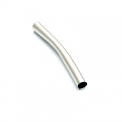 Metaal, buisje, gebogen, zilver, 3 mm ( 10st.)