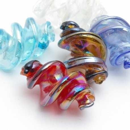 Glaskraal, wokkel, wit met olieglansje, 26 mm (1 st)