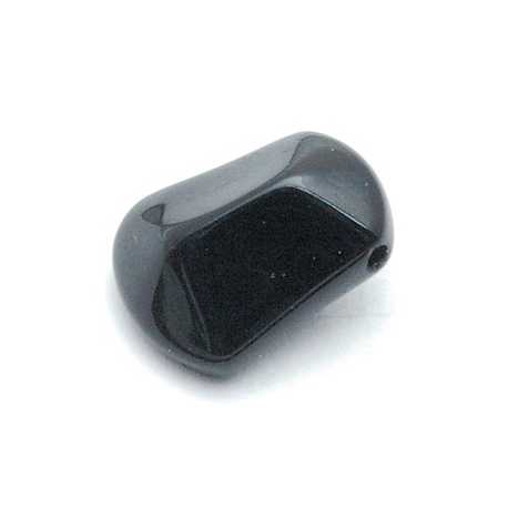 Glaskraal, 8-hoek, zwart, 17 x 13 mm (10 st.)