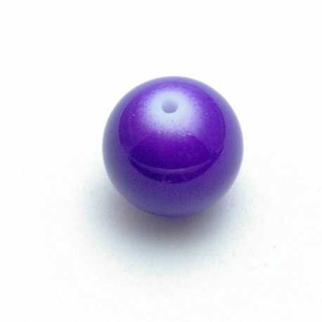 Glaskraal, rond, paars, 14 mm (10 st.)