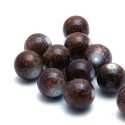 Glaskraal, rond, bruin gemarmerd, 14 mm (5 st.)