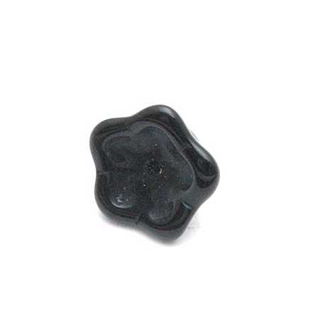 Glaskraal, bloem, zwart, 10 mm (10 st.)